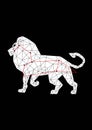 Leo zodiac black white isolated constellation. Digital horoscope symbol lion for astrology predictions. Zodiacal sign constellatio Royalty Free Stock Photo